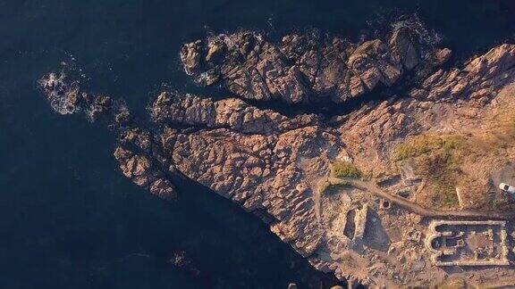 海面岩石4k无人机拍摄