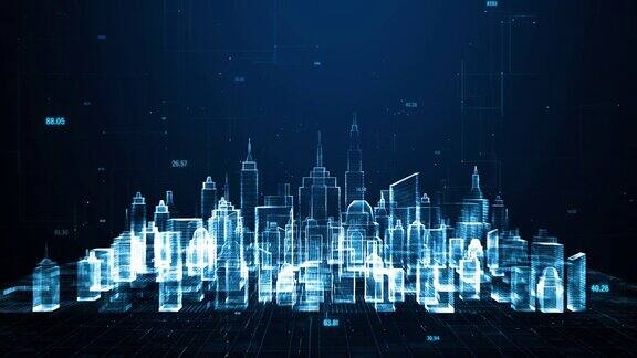 使用人工智能的智慧城市未来技术互联网和大数据5g连接网络安全数字数据背景