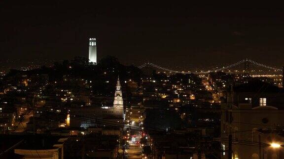 旧金山的月亮升起时光流逝