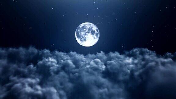 云上的夜晚月亮