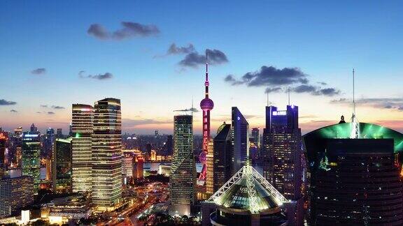 4K:中国上海陆家嘴城市景观
