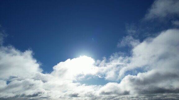 美丽的蓝天和移动的云