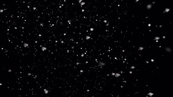 4K逼真的降雪侧向侧向快速强近镜头AlphaProres背景循环透明只是拖放在你的时间轴上冬天圣诞节新年暴雪暴风雪