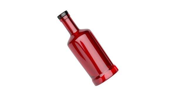 红色的玻璃瓶子