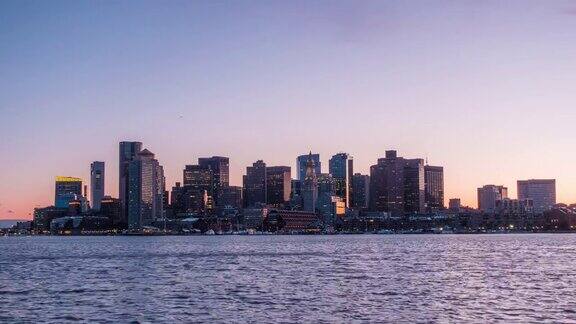波士顿港的昼夜时间变化