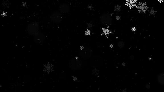 圣诞新年背景与雪花雪花和粒子