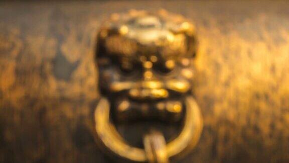 中国元素:中国北京紫禁城的金色动物雕像