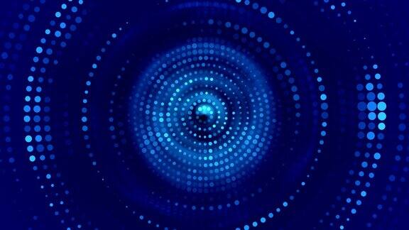 蓝色发光粒子背景光隧道(无缝循环)-斯托克视频