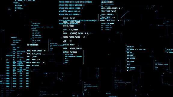 屏幕上的系统信息代码在网络空间中移动的程序模块的抽象背景