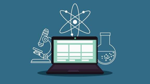 在线教育与笔记本电脑技术动画