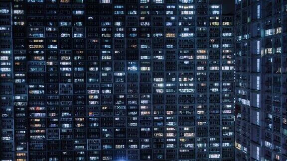 北京中国居民楼夜景万家灯火壮观景象