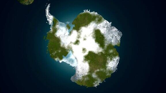 全球变冷-绿色南极洲冻结4K动画