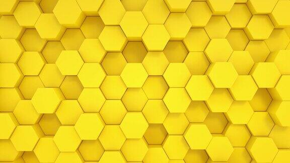 摘要六边形几何曲面环最小黄色六边形网格图案