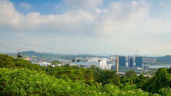 新加坡城市景观旋转全景时间推移
