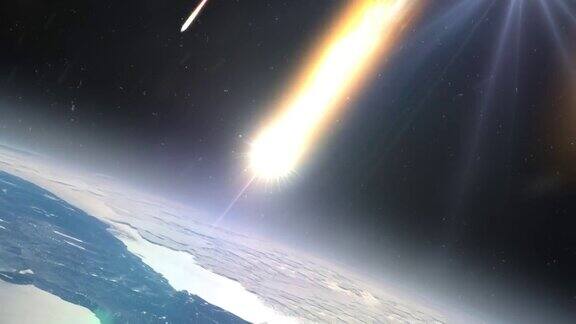 小行星流星在地球大气层中燃烧
