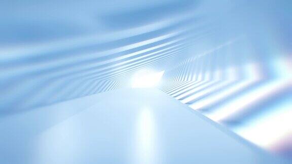 飞越未来派的蓝色隧道（可循环）照明走廊室内设计宇宙飞船抽象科学技术科学建筑行业红地毯闪亮室内车站干净想象