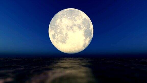 大海上美丽的大月亮