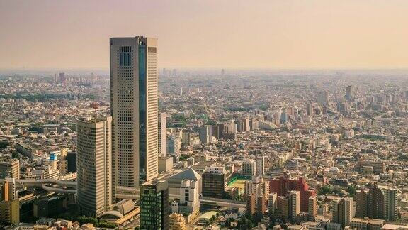 高角度的东京城市