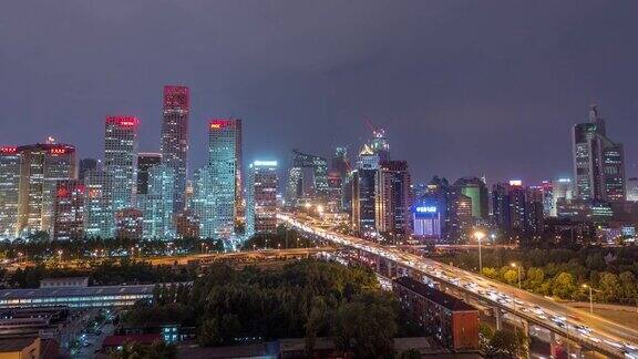 时间流逝-北京夜景鸟瞰图(WSZoom)