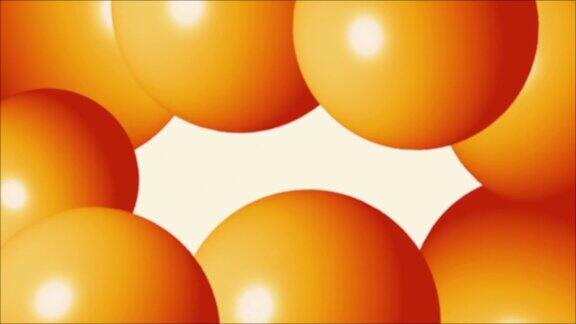 橙色抽象球体气球或球摆动有趣的背景股票视频