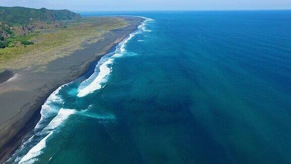 新西兰海岸线鸟瞰图