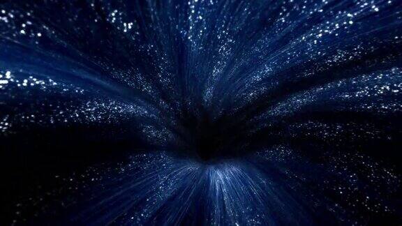 循环的深蓝色抽象和催眠虫洞