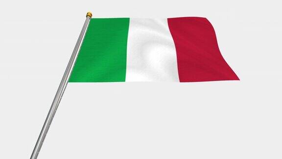 一个带有透明背景的意大利国旗alpha频道的循环视频