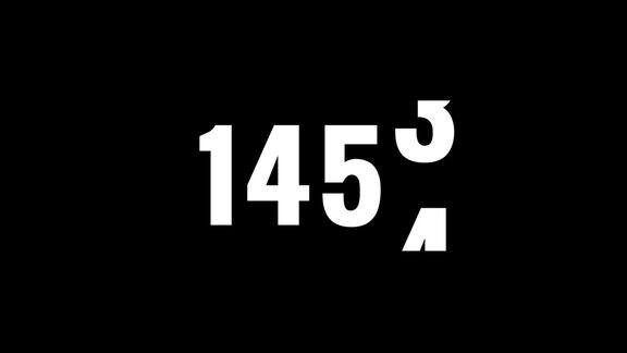 4K数字滑动年倒数计时器从3000到0黑底白字数字覆盖概念的元素