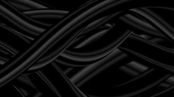 黑色抽象平滑液体波视频动画