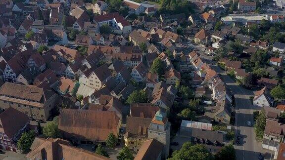 从德国Markgröningen鸟瞰图的老城区