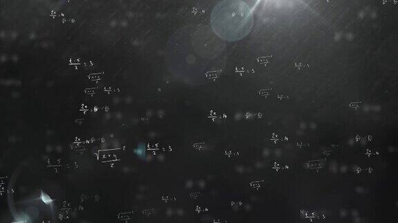 数学方程式的动画在黑色背景