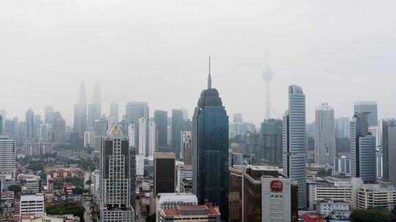 4K延时:空中吉隆坡城市景观
