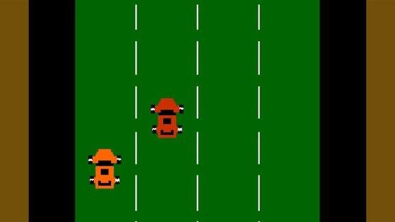 动画的老赛车比赛游戏在8位街机风格