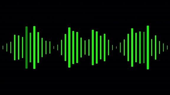 音频波形在屏幕上移动的绿色一个完美的背景播客有声读物卡拉ok-无缝循环
