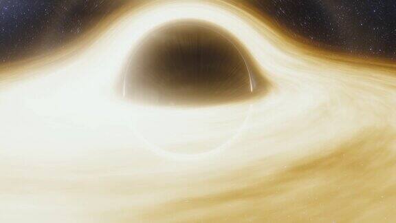 超大质量黑洞的动画黑洞视界上物质的吸积盘