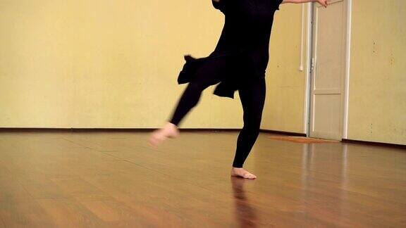 特写芭蕾舞演员的脚跳舞的芭蕾舞元素慢动作