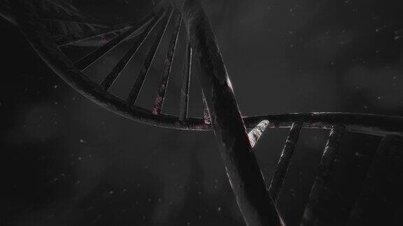 4K旋转DNA序列现实的背景三维动画