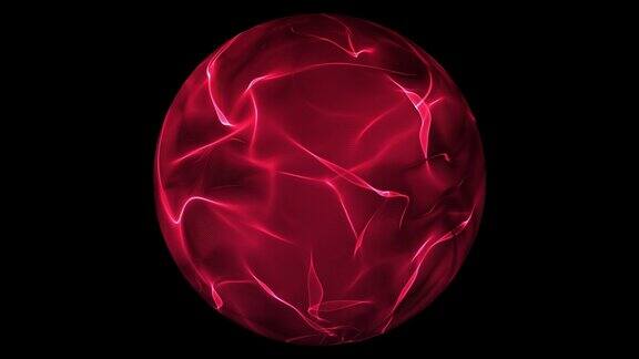 红色发光的能量球在透明的背景