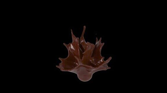 巧克力完美的形状飞溅