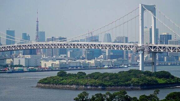 美丽的建筑建筑彩虹桥在东京城市日本