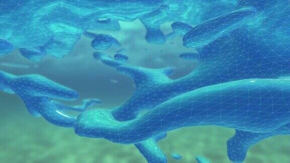 蓝绿变形液体水下回路
