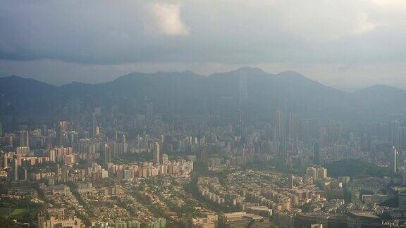 香港城市景观的时间推移