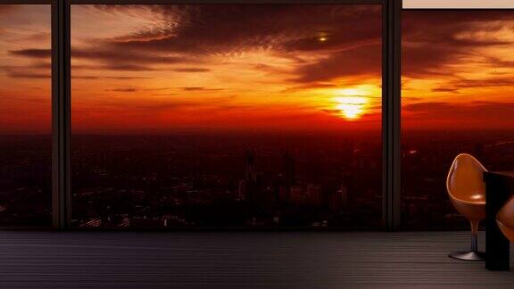 可以俯瞰伦敦摩天大楼的顶层公寓