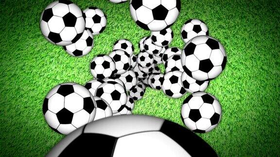 下落的足球动画背景渲染阿尔法通道循环