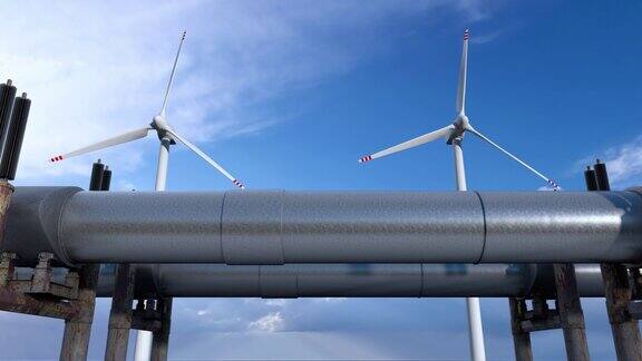 管道输送天然气对抗风力涡轮机替代能源