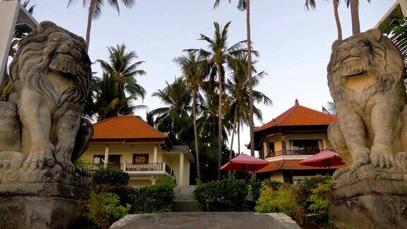 热带景观与棕榈树酒店