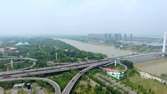 南京高速公路交叉口鸟瞰图中国
