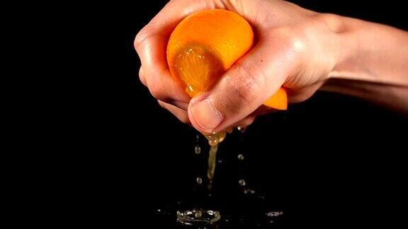 超级慢动作榨橙汁