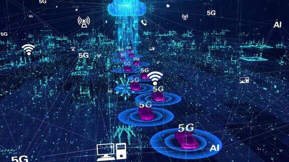 智能交通无人驾驶智能车5g网络数据传输
