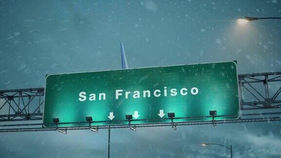 圣诞飞机降落旧金山